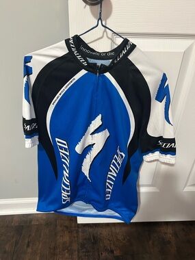 Specialized Blue White Cycling Jersey Mens Large